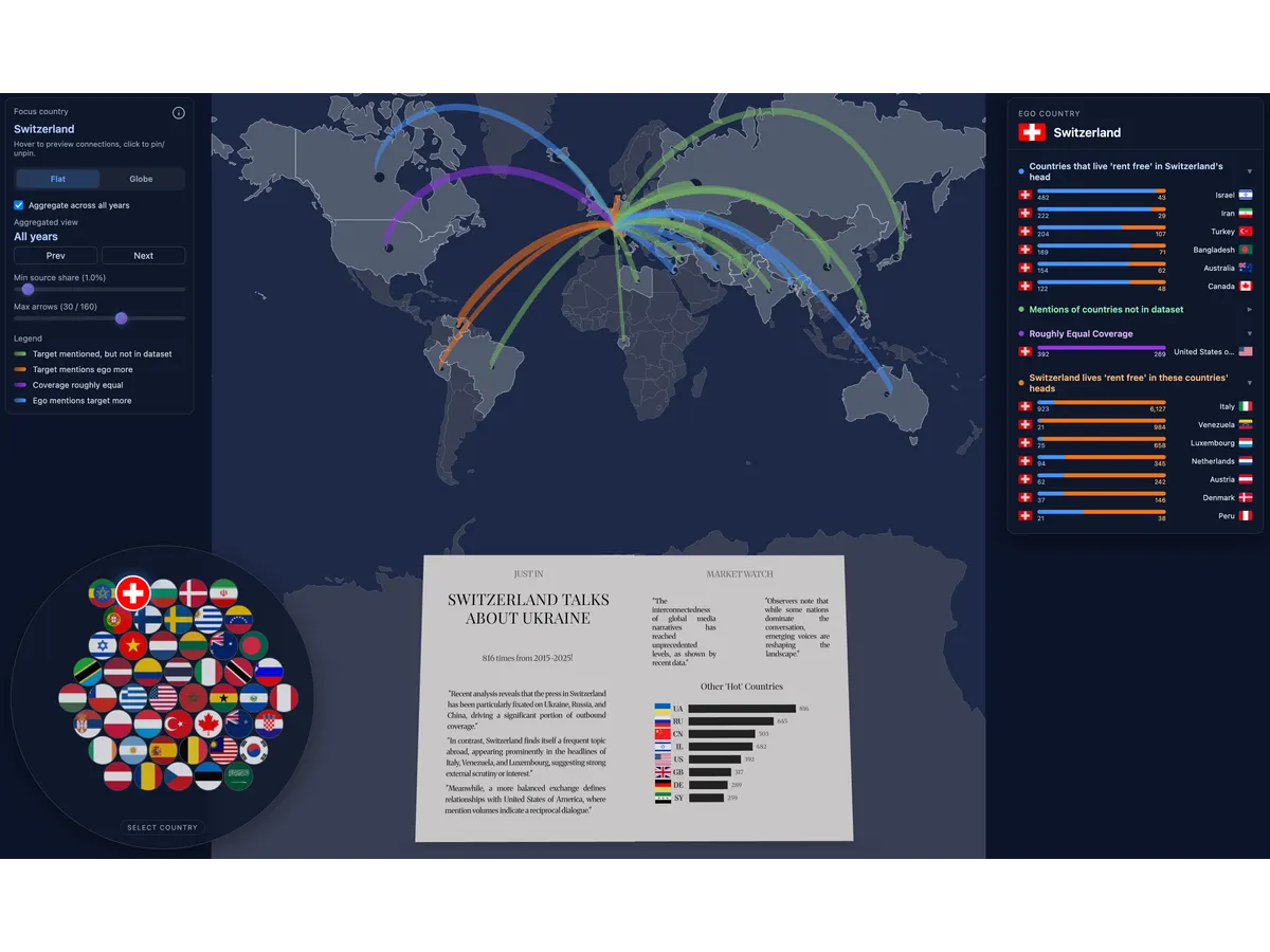 Map preview: Places and their names